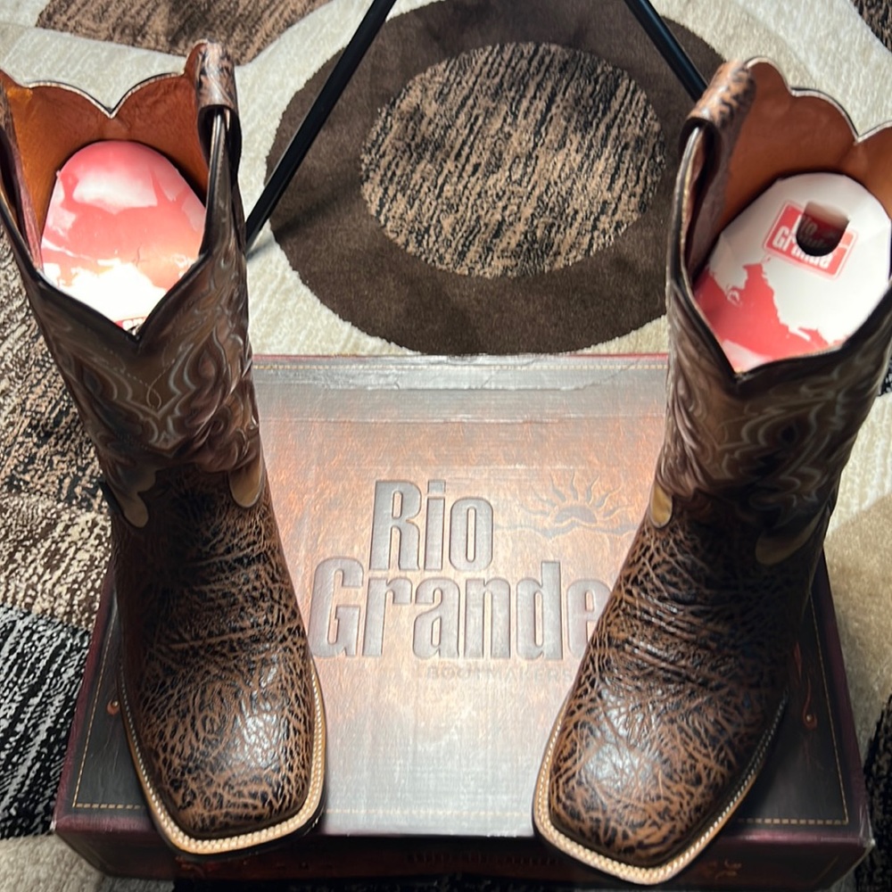 Rio Grande Mens Mexicali Western Boots -Square Toe GENTLY USED